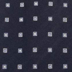 مملوكة مسبقًا ربطة عنق أمبويو أرماني حرير جاكار نمط مربع أزرق كحلي