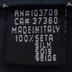 مملوكة مسبقًا ربطة عنق أمبويو أرماني حر ير جاكار نمط مربع أزرق كحلي