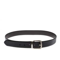 Emporio Armani Black Leather Belt 91 CM