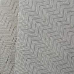 Pre Owned Emporio Armani Ivory Silk Zig Zag Embossed Skinny Tie