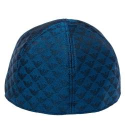 Pre Owned Emporio Armani Blue Monogram Pattern Baseball Cap M
