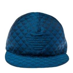 Pre Owned Emporio Armani Blue Monogram Pattern Baseball Cap S