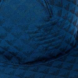 Pre Owned Emporio Armani Blue Monogram Pattern Baseball Cap S