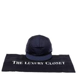 Pre Owned Emporio Armani Navy Blue Monogram Pattern Baseball Cap S