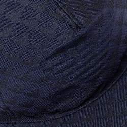 Pre Owned Emporio Armani Navy Blue Monogram Pattern Baseball Cap S