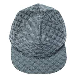 Pre Owned Emporio Armani Light Grey Monogram Pattern Baseball Cap S