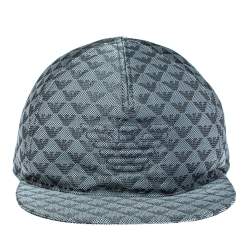 Pre Owned Emporio Armani Light Grey Monogram Pattern Baseball Cap S