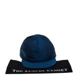 Pre Owned Emporio Armani Blue Monogram Pattern Baseball Cap L