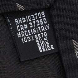Pre Owned Emporio Armani Black Logo Silk Jacquard Tie