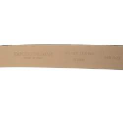 Pre Owned Emporio Armani Black Leather Classic Buckle Belt 125CM