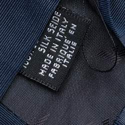 Pre Owned Emporio Armani Navy Blue Striped Silk Tie