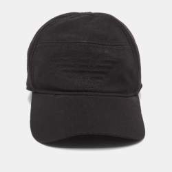Pre Owned Emprio Armani Black Cady Logo Embroidered Baseball Cap