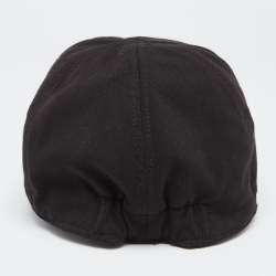 Pre Owned Emprio Armani Black Cady Logo Embroidered Baseball Cap