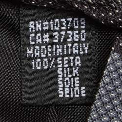 Pre Owned Emporio Armani Grey Striped Micro Jacquard Silk Tie