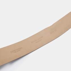 Pre Owned Emporio Armani Black Monogram Leather Buckle Belt