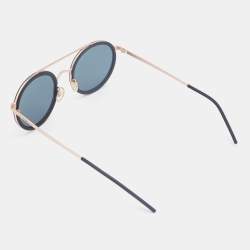 Pre Owned Emporio Armani Rose Gold Metal/Grey Mirrored EA 2041 Round Sunglasses
