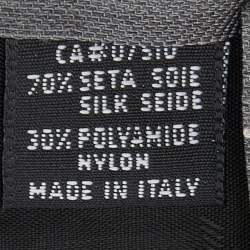 Pre Owned Emporio Armani Grey Striped Silk  Tie