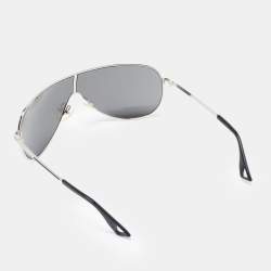 Pre Owned Emporio Armani Black/Silver EA 9534/S Shield Sunglasses