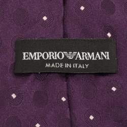 Emporio Armani Purple Patterned Silk jacquard Tie
