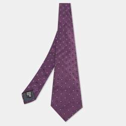 Emporio Armani Purple Patterned Silk jacquard Tie