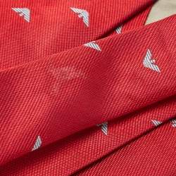 Emporio Armani Red Logo Patterned Silk Traditional Tie