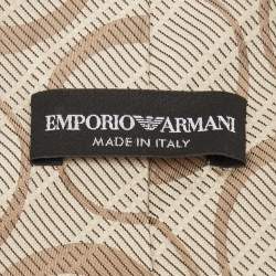 Emporio Armani Beige Patterned Silk Tie