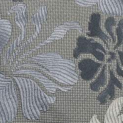 Pre Owned Emporio Armani Grey Floral Patterned Silk Traditional Tie