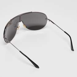 Pre Owned Emporio Armani Black EA9717/S Shield Sunglasses