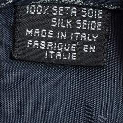 Pre Owned Emporio Armani Navy Striped Silk Traditional Tie