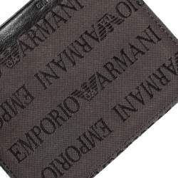 Emporio Armani Grey/Black Leather Card Holder