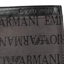 Emporio Armani Grey/Black Leather Card Holder