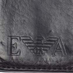 Pre Owned Emporio Armani Dark Brown Leather Card Holder