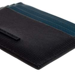 Emporio Armani Blue/Black Leather Card Holder