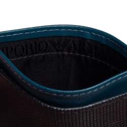 Emporio Armani Blue/Black Leather Card Holder