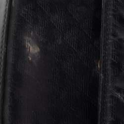 Pre Owned Emporio Armani Black Logo Embossed Leather Messenger Bag