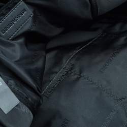 Pre Owned Emporio Armani Black Logo Print Synthetic Leather Backpack