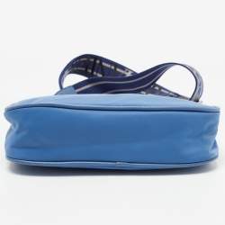 Pre Owned Emporio Armani Blue Nylon and Leather Mini Bag