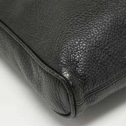 Pre Owned Emporio Armani Black Leather Messenger Bag