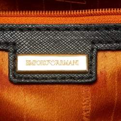 Pre Owned Emporio Armani Black Leather Laptop Bag