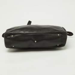 Pre Owned Emporio Armani Black Leather Laptop Bag