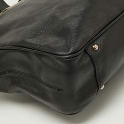 Pre Owned Emporio Armani Black Leather Laptop Bag