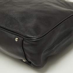 Pre Owned Emporio Armani Black Leather Laptop Bag