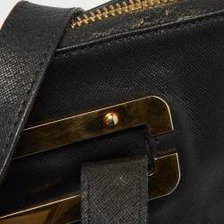 Pre Owned Emporio Armani Black Leather Laptop Bag