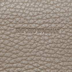 Pre Owned Emporio Armani Beige Leather Card Case