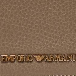 Pre Owned Emporio Armani Beige Leather Card Case