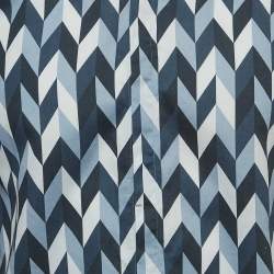 Pre Owned Emporio Armani Blue Geometric Pattern Poplin Shirt S