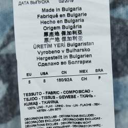 Pre Owned Emporio Armani Blue Printed Linen Knit Crew Neck T-Shirt S