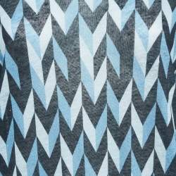 Pre Owned Emporio Armani Blue Printed Linen Knit Crew Neck T-Shirt S