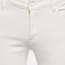 Pre Owned Emporio Armani Cream Denim Slim Fit Jeans S Waist 27"