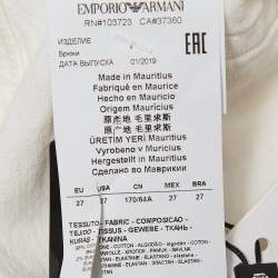 Pre Owned Emporio Armani Cream Denim Slim Fit Jeans S Waist 27"